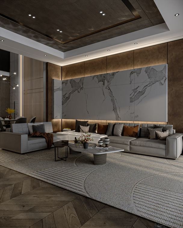 Dark custom feature wall