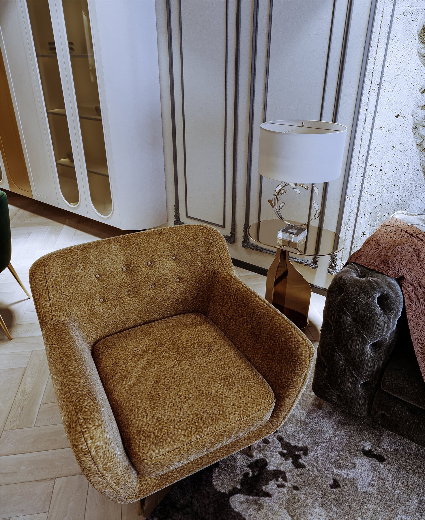 AS Studio living room with layered lighting